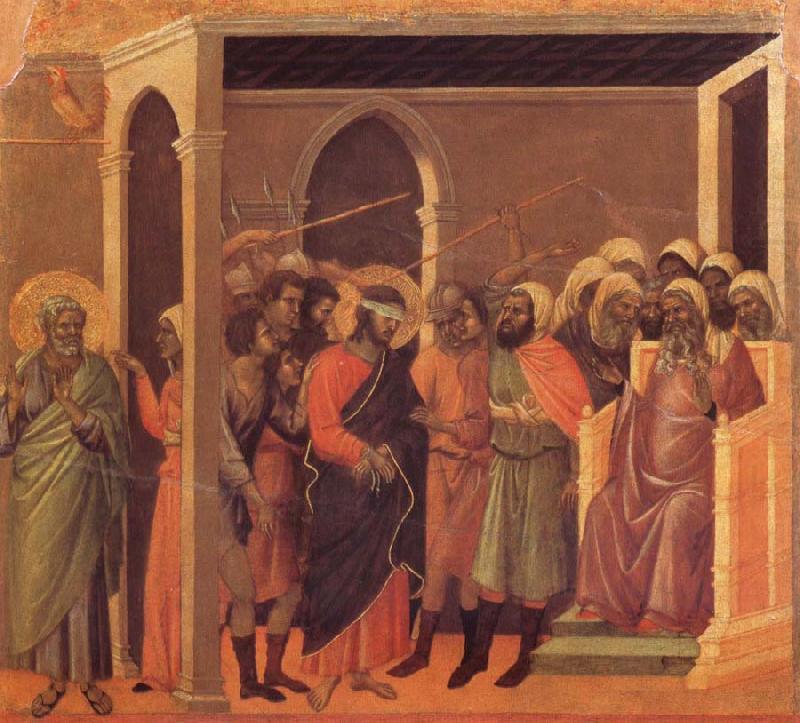 The third verloochening of Christ, Duccio di Buoninsegna
